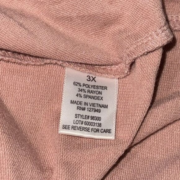 Plus Size Mind Matter Pink & Black Striped Tunic Top 3X Polyester/Rayon/Spandex - Picture 3 of 9